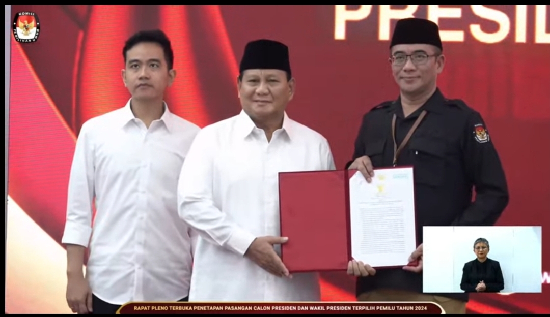 Sah! KPU Tetapkan Prabowo-Gibran jadi Presiden-Wapres Terpilih 2024-2029