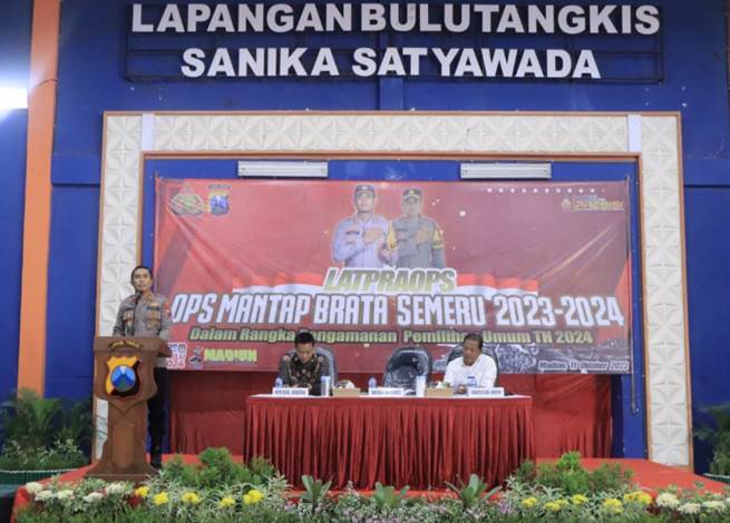 Polres Madiun Gelar Latpra Ops Mantap Brata Semeru