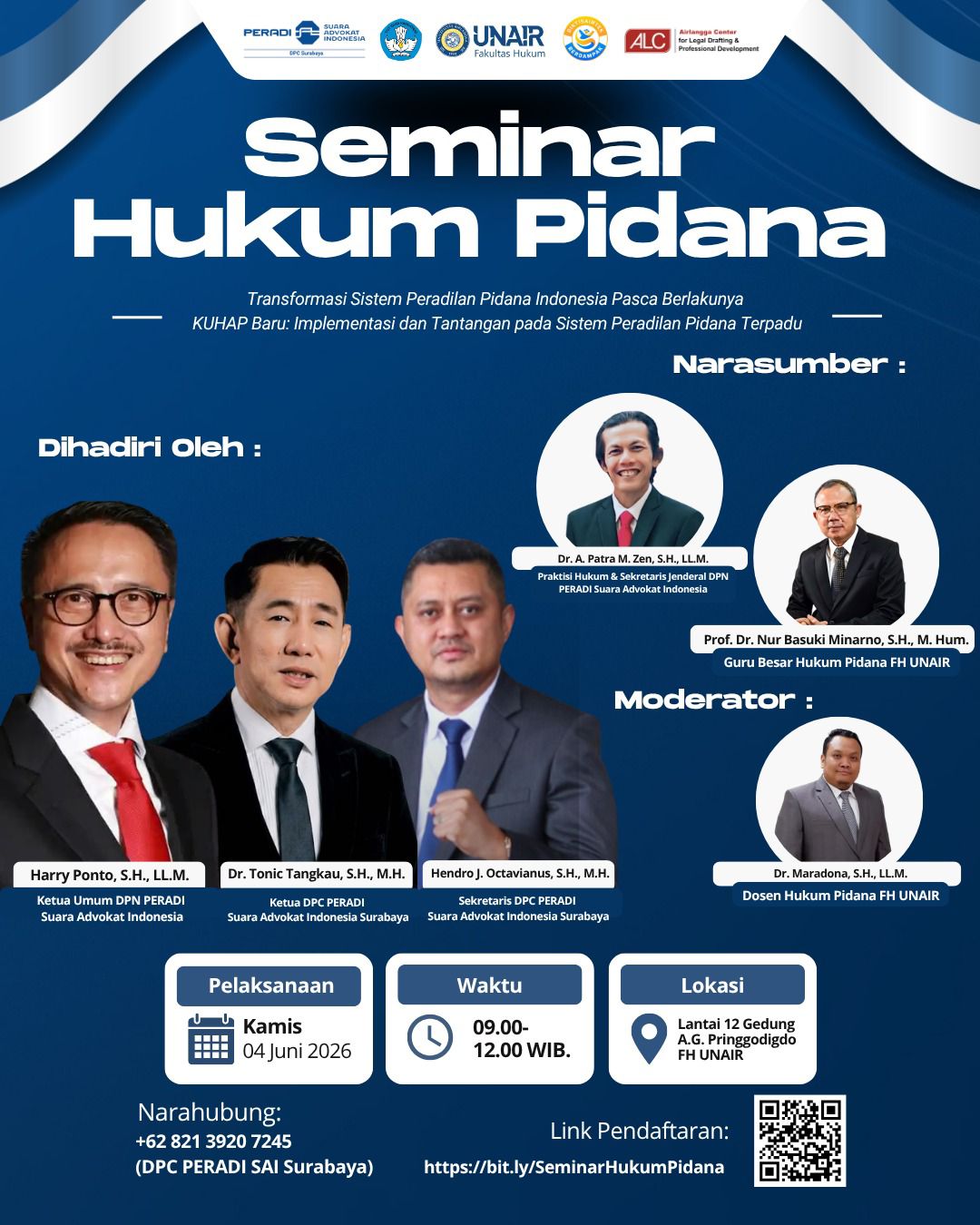 Seminar Nasional KUHAP Baru PERADI SAI-FH UNAIR Diserbu Peserta