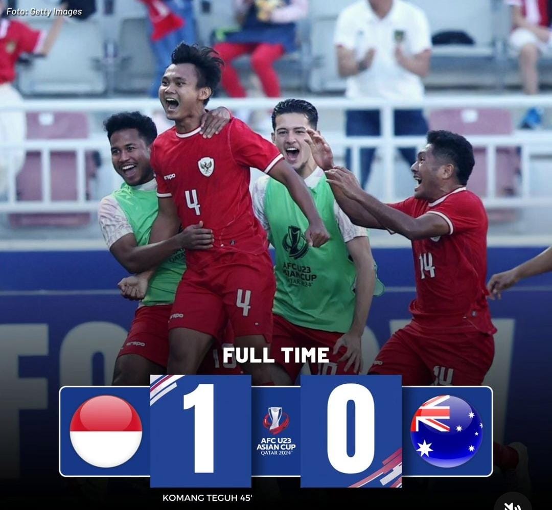 Piala Asia U-23 2024 Indonesia vs Australia, Gol Tunggal Komang Teguh Bawa Timnas Raih 3 Poin