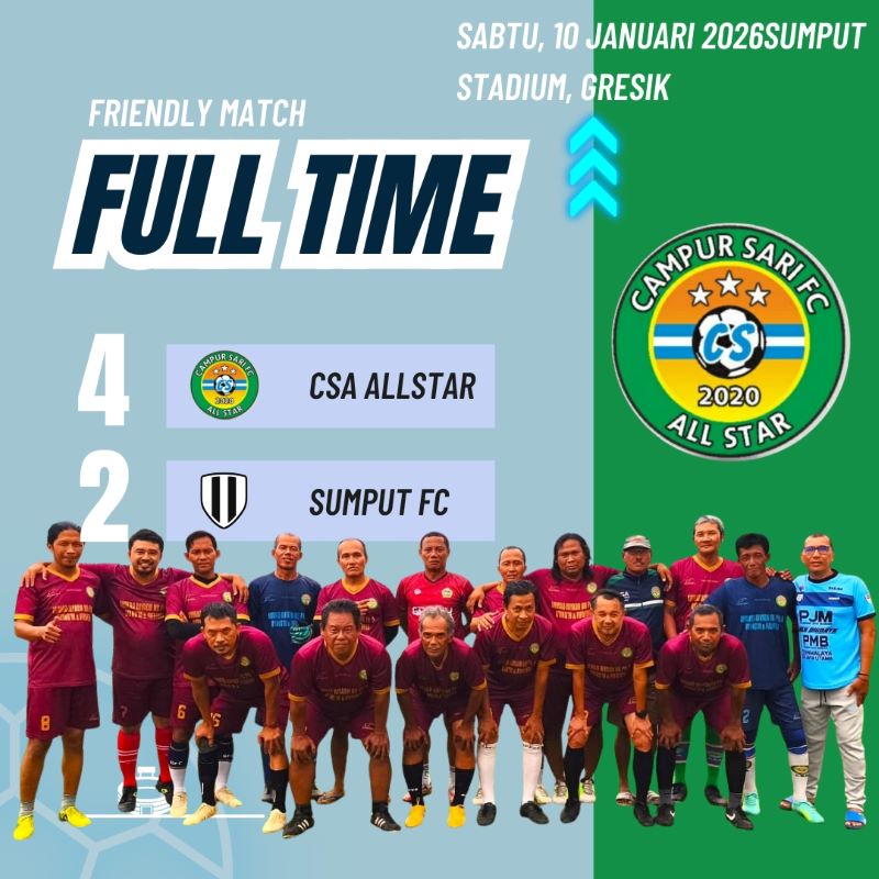 CSA Allstar Menang 4-2 atas Sumput FC, Bukti Kekompakan dan Semangat Olahraga Sehat