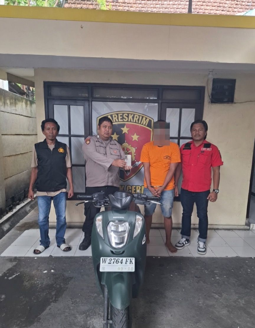 Kurang dari Satu Jam, Polsek Cerme Polres Gresik Tangkap Pelaku Curanmor