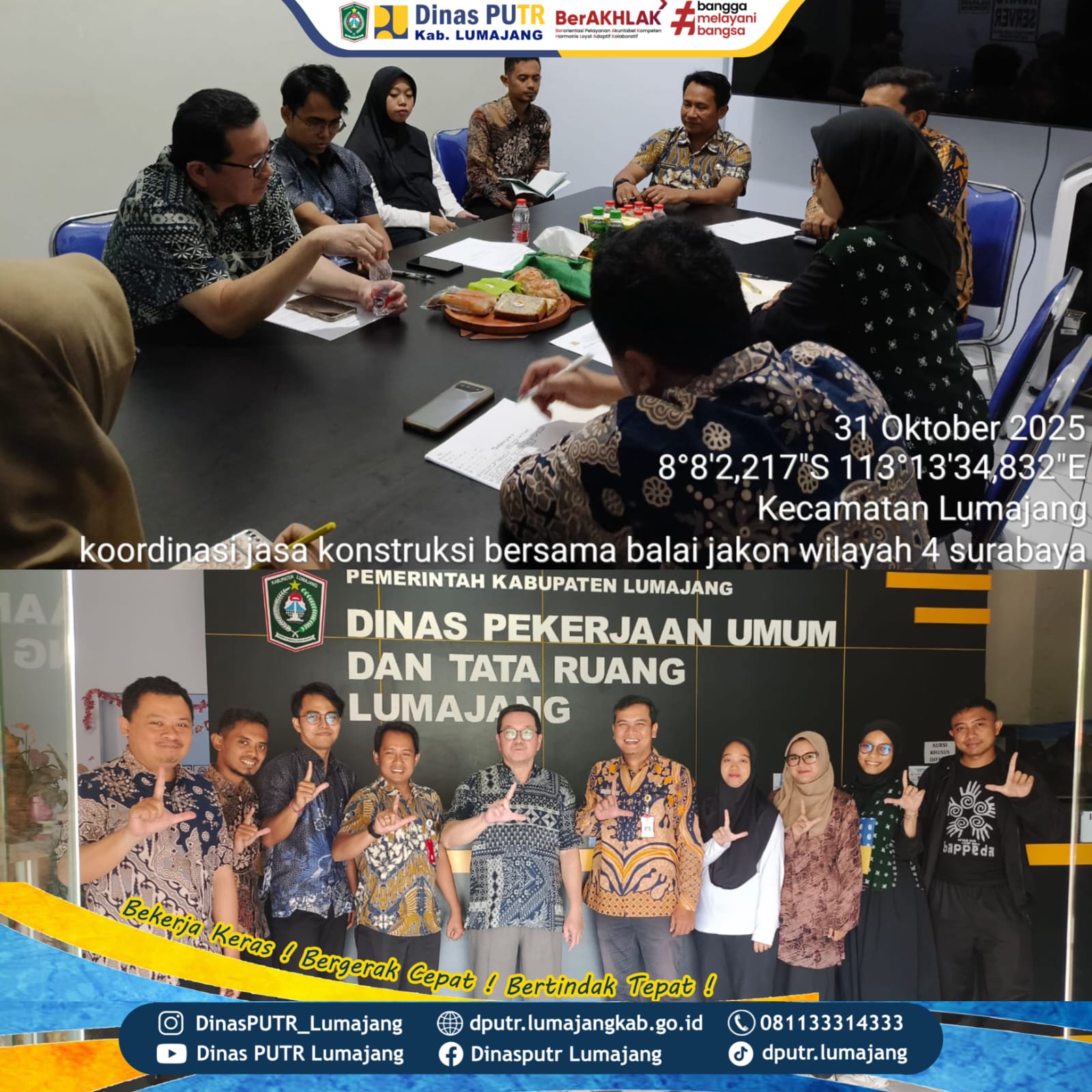 Dinas PUTR Lumajang Gandeng Tim Balai Jasa Kontruksi Wilayah 4 Jatim Lakukan Monitoring
