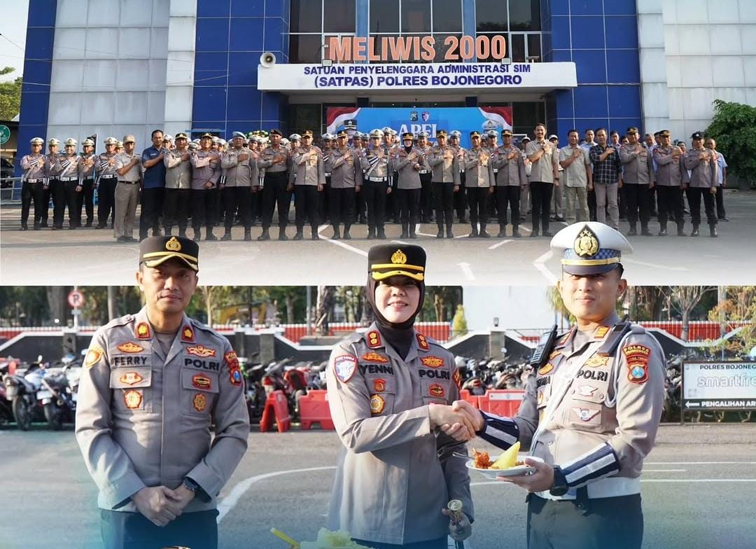 Kapolres Bojonegoro Pimpin Apel Hari Lalu Lintas Bhayangkara Ke-71