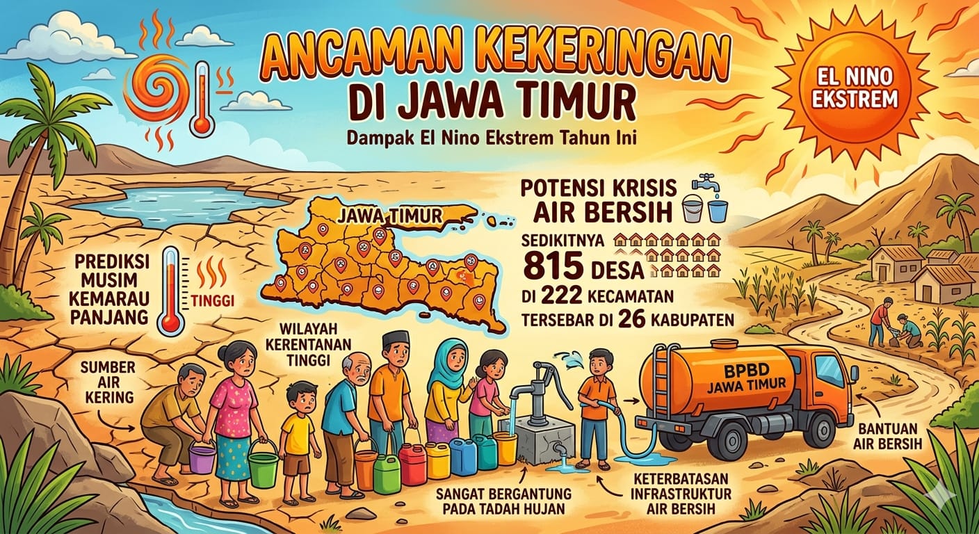 815 Desa di Jatim Terancam Kekeringan, BPBD Siapkan Distribusi Air Bersih