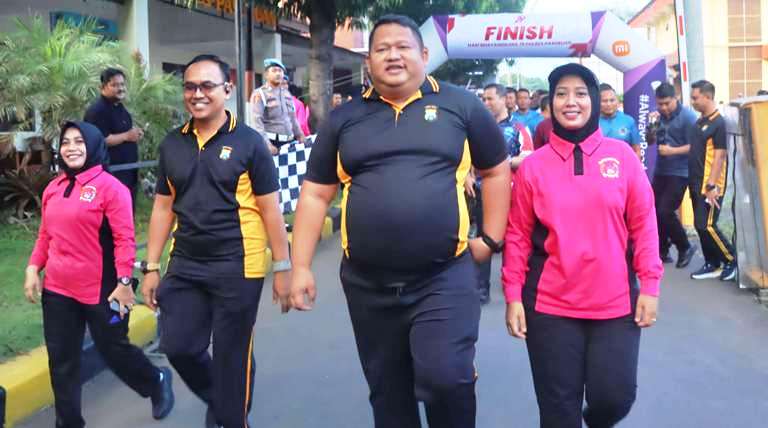 Polres Pasuruan Gelar Olahraga Bersama Sambut Hari Bhayangkara Ke-79