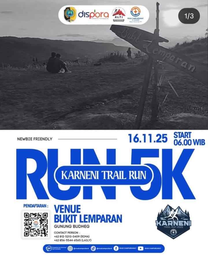RSUD Campurdarat dr Karneni Gelar Karneni Trail Run di Bukit Lemparan