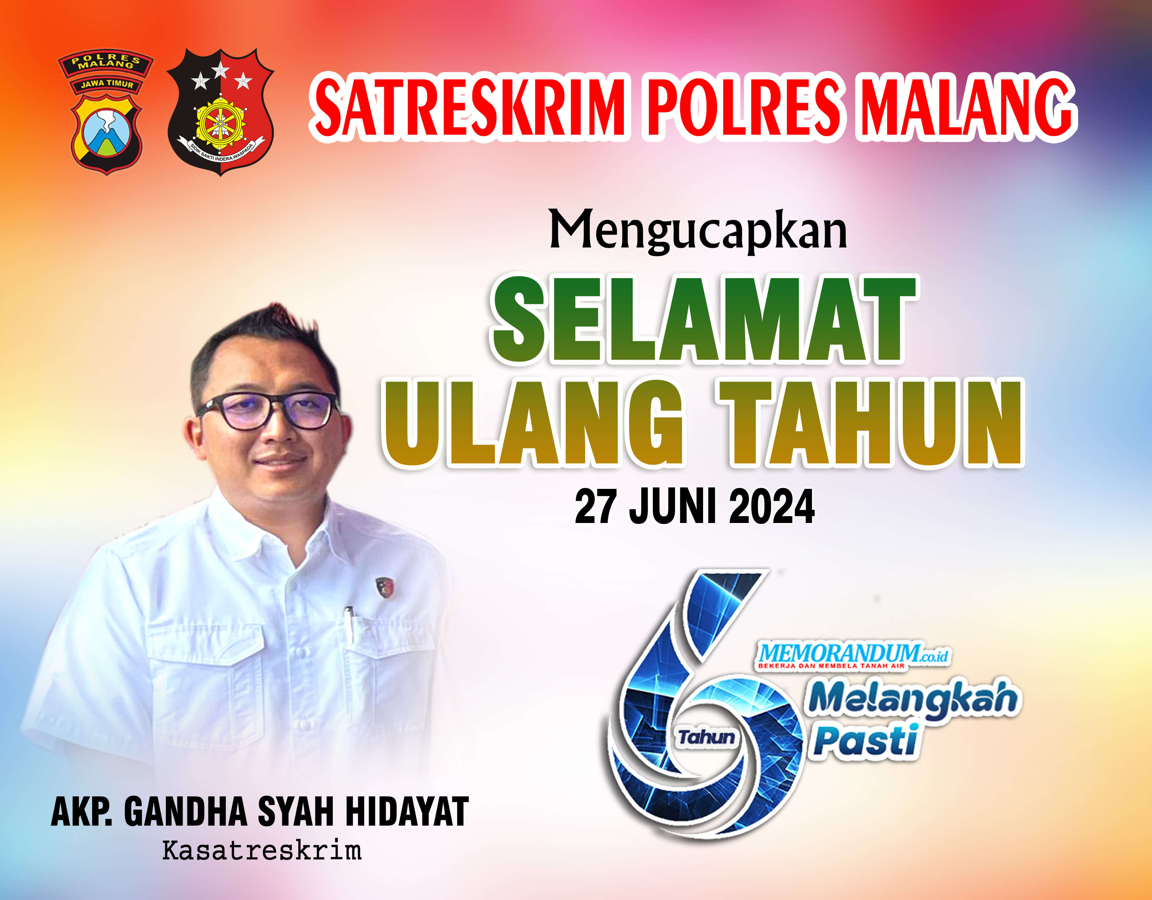 Satreskrim Polres Malang Mengucapkan Selamat HUT ke-6 Memorandum.co.id
