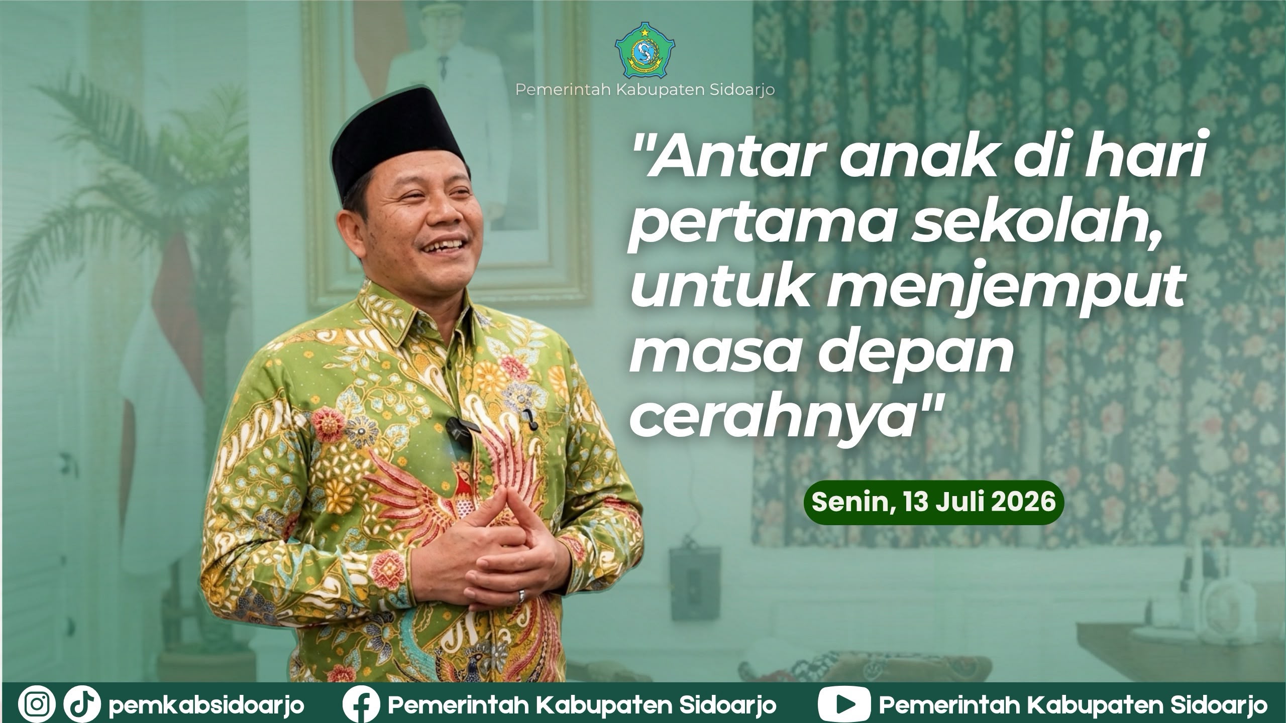 Hari Pertama Sekolah, Bupati Subandi Apresiasi Guru dan Wali Murid