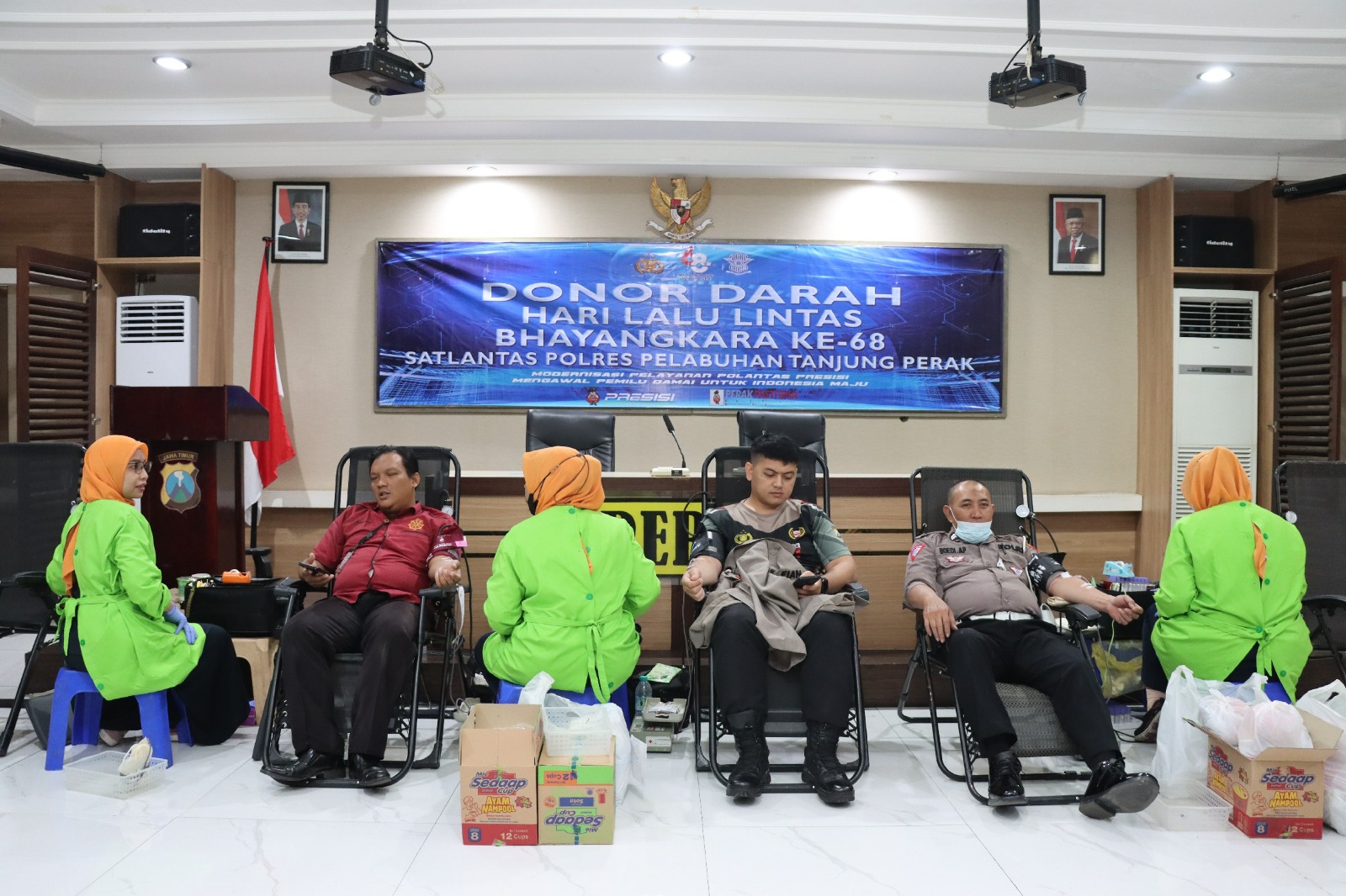 HUT Ke-68 Lantas Bhayangkara, Polres Pelabuhan Tanjung Perak Donor Darah
