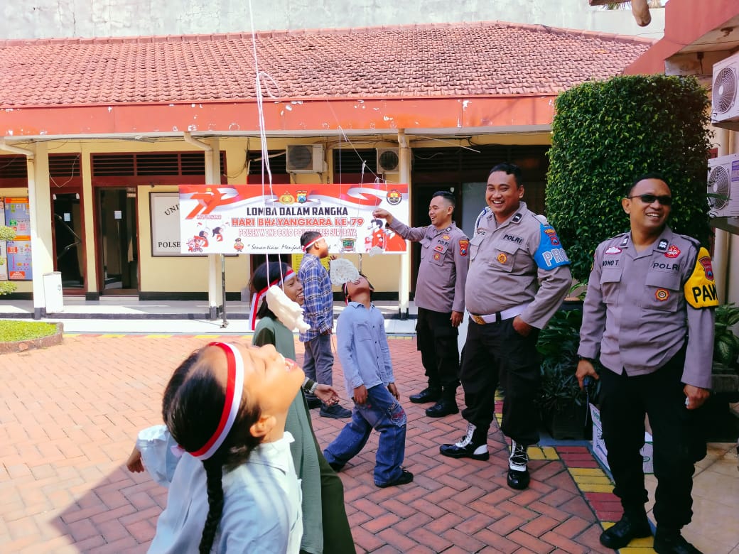 Semarak HUT Ke-79 Bhayangkara, Polsek Wonocolo Gelar Lomba Anak Penuh Edukasi dan Keceriaan