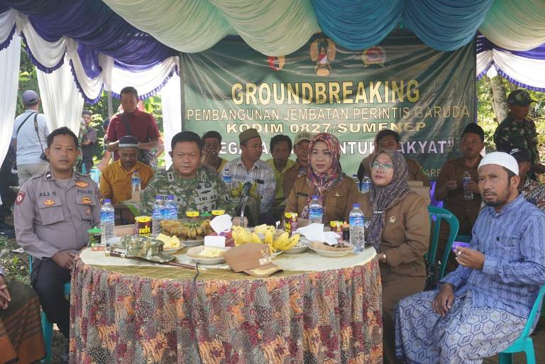Dandim Sumenep Ikuti Groundbreaking Jembatan Garuda di Ambunten