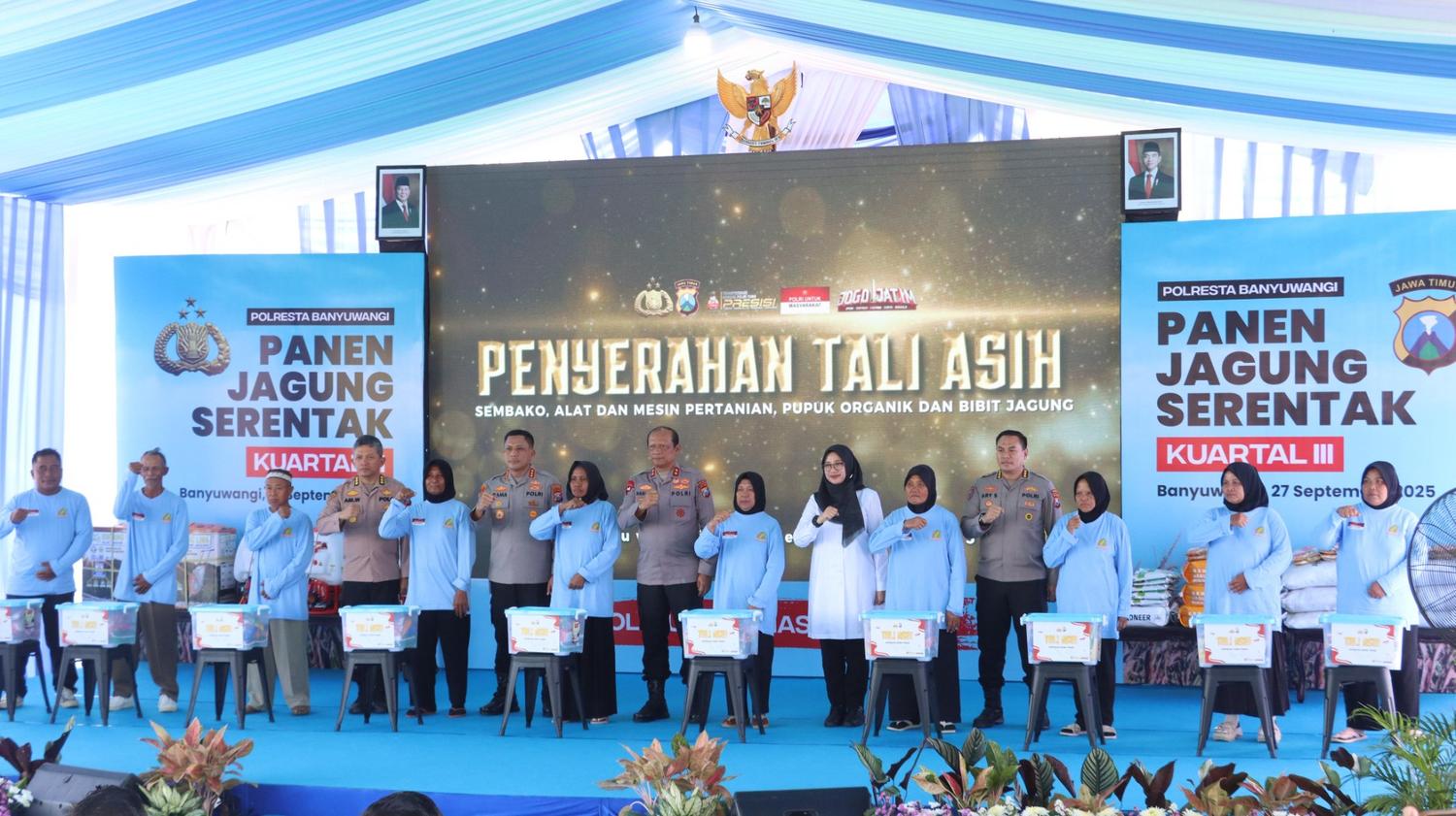 Kapolda Jatim Hadiri Panen Jagung Serentak Kuartal III di Polresta Banyuwangi