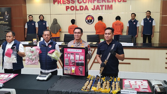 Ditresnarkoba Polda Jatim Pamer Tangkapan selama Dua Bulan: Simpan Sabu Dalam Shockbreaker Motor