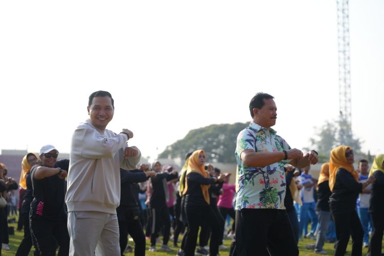 Haornas Ke-42, Pemkot Madiun Gelar Olahraga Bareng Gubernur Jatim di Stadion Wilis