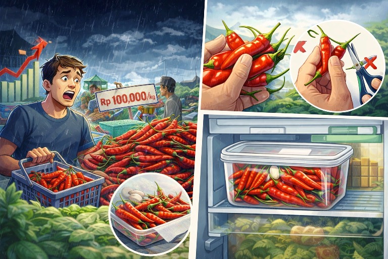 Harga Cabai Rawit Meroket Jelang Lebaran 2026, Ini Cara Menyimpan Cabai agar Awet hingga 1 Bulan 