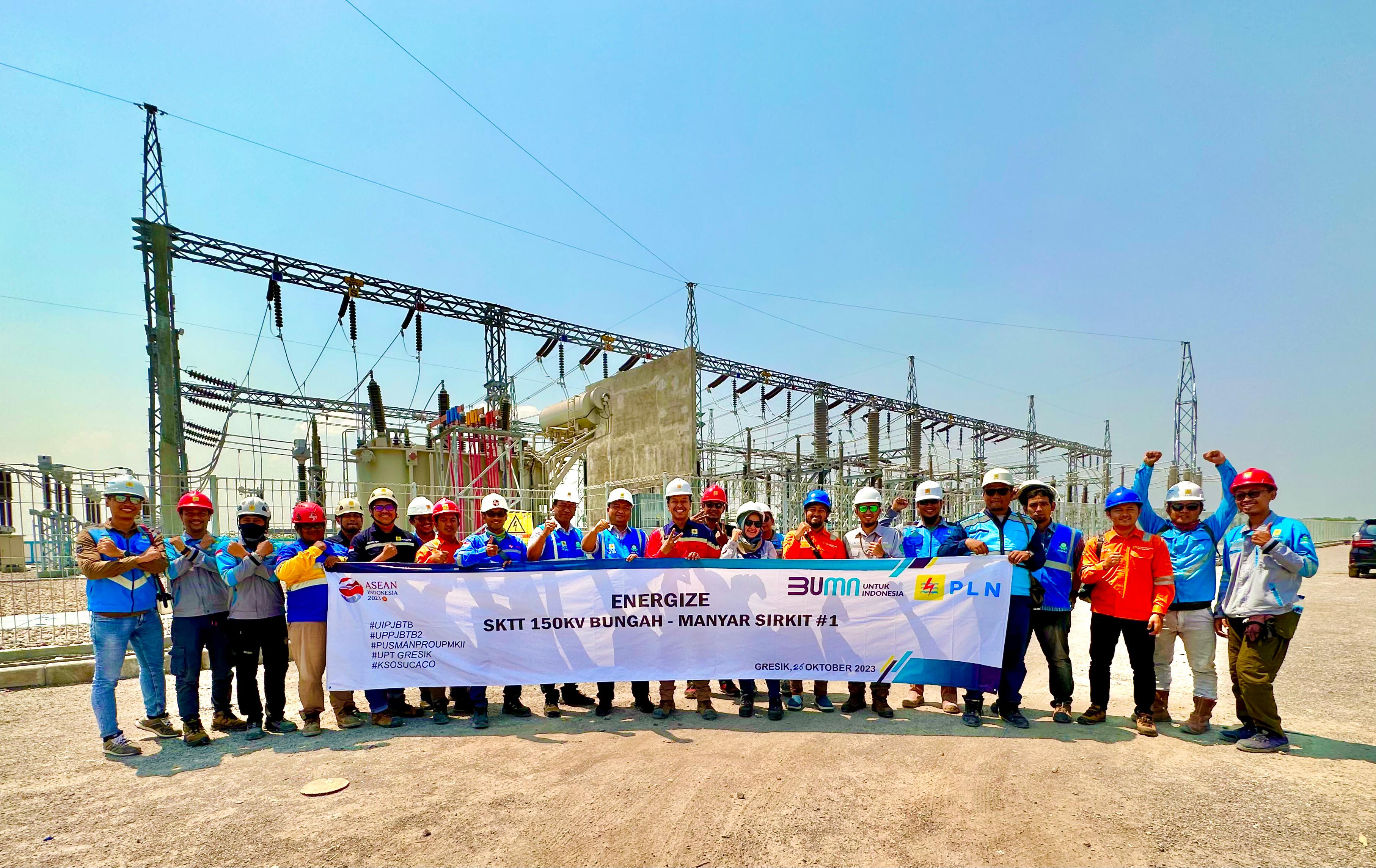 Sambut Hari Listrik Nasional ke 78, PLN UIP JBTB Berhasil Energize-kan SKTT 150 kV Bungah-Manyar