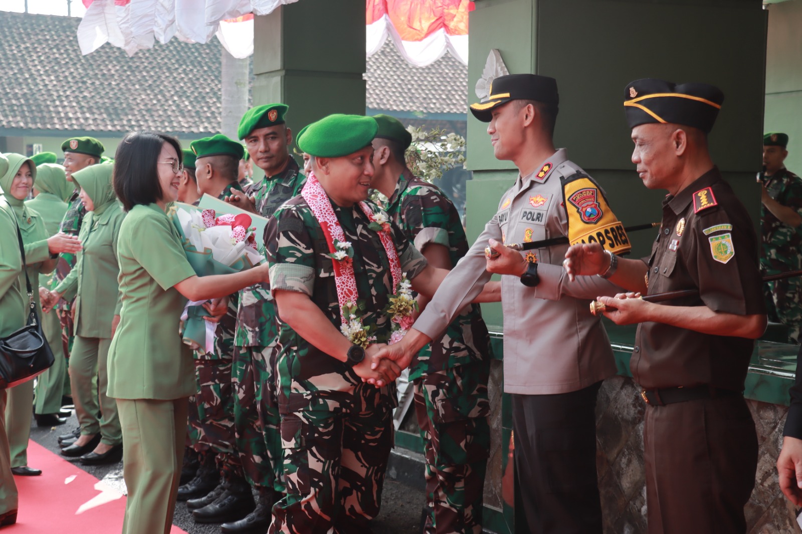 Kapolres Jember dan Kajari Kompak Sambut Kunjungan Kerja Danrem 083/BDJ di Kodim 0824