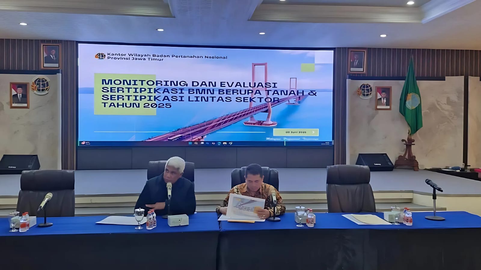 Lanjutkan Penyelesaian PSN, Kakanwil BPN Jatim Monev Percepatan Sertipikasi Aset BMN dan Lintas Sektor