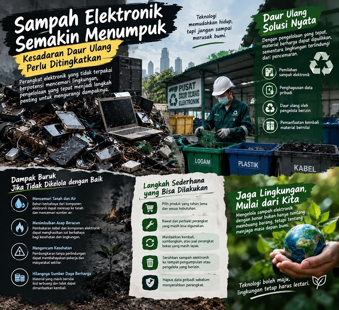 Sampah Elektronik Menumpuk, Ini Cara Daur Ulang untuk Cegah Pencemaran