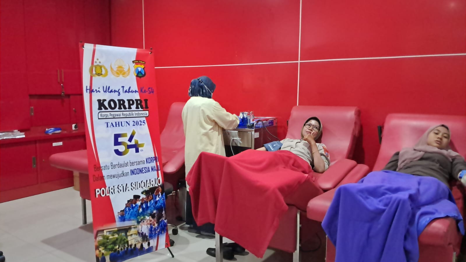 Peringati HUT Korpri, ASN Polresta Sidoarjo Adakan Donor Darah