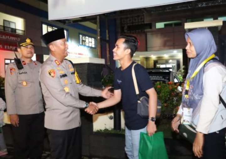 Kapolres Tulungagung Sambut Kedatangan Rombongan Mudik Seru Bareng NU