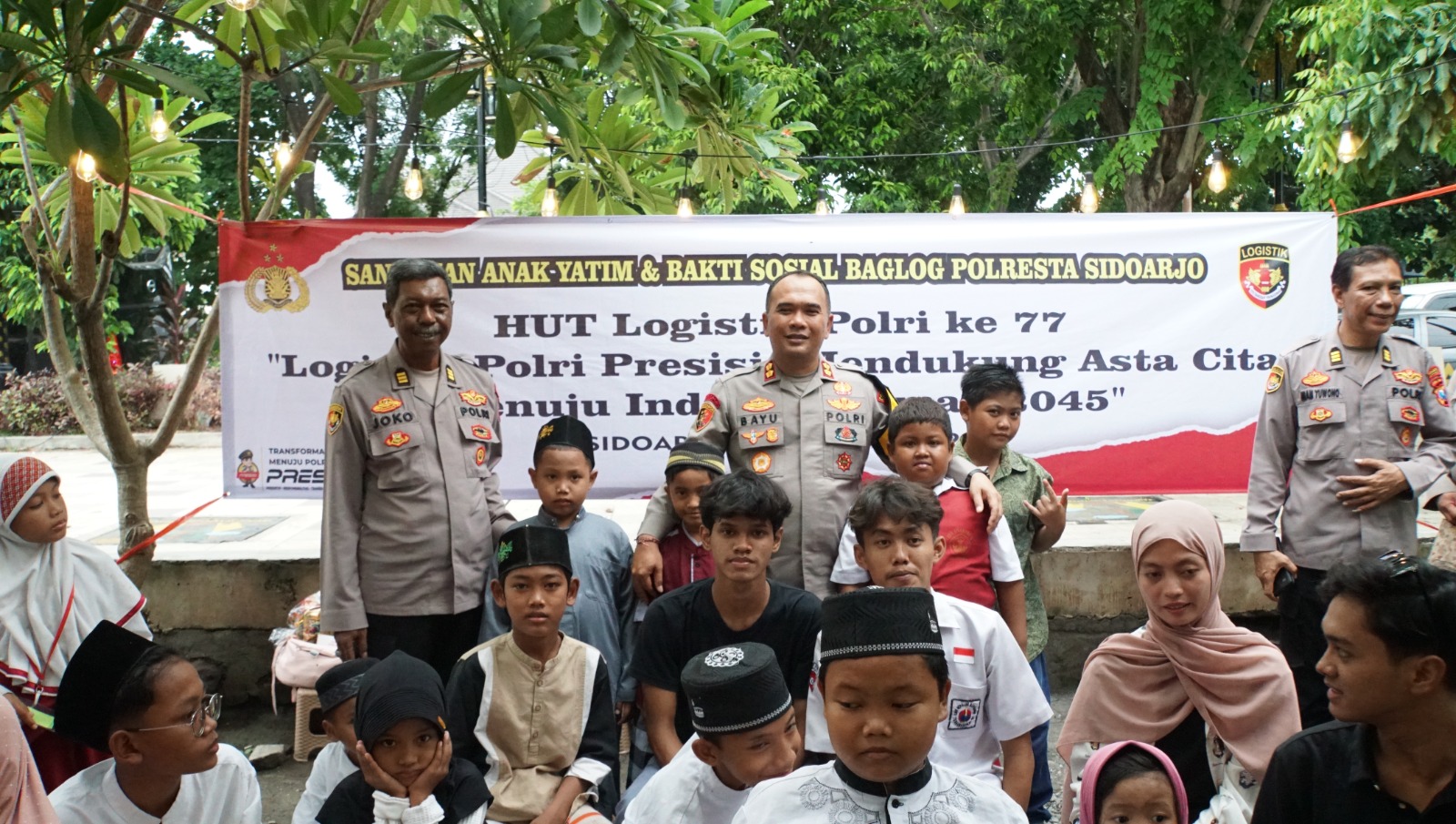 HUT Ke-77 Logistik Polri, Polresta Sidoarjo Santuni Yatim dan Baksos