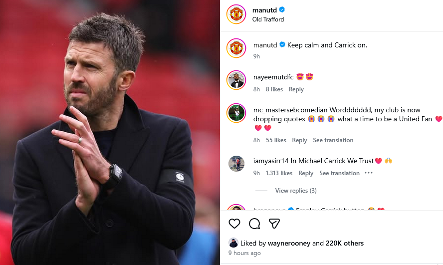 Carrick Tetap Membumi, Usai MU Catat Empat Kemenangan Beruntun