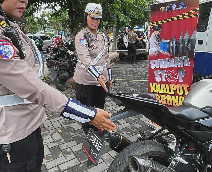 Ciptakan Nataru Aman dan Nyaman, Polrestabes Surabaya Gencarkan Razia Knalpot Brong, Petasan dan Narkoba