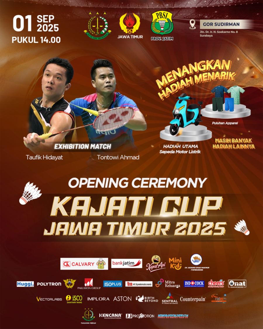 Kajati Cup 2025 Dimeriahkan dengan Exhibition Match Taufik Hidayat vs Tontowi Ahmad