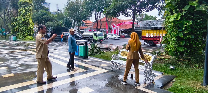 Kerusakan Taman Apsari Pasca Pesta Rakyat HUT Ke-80 RI Jadi Sorotan, Pemkot Lakukan Pendataan