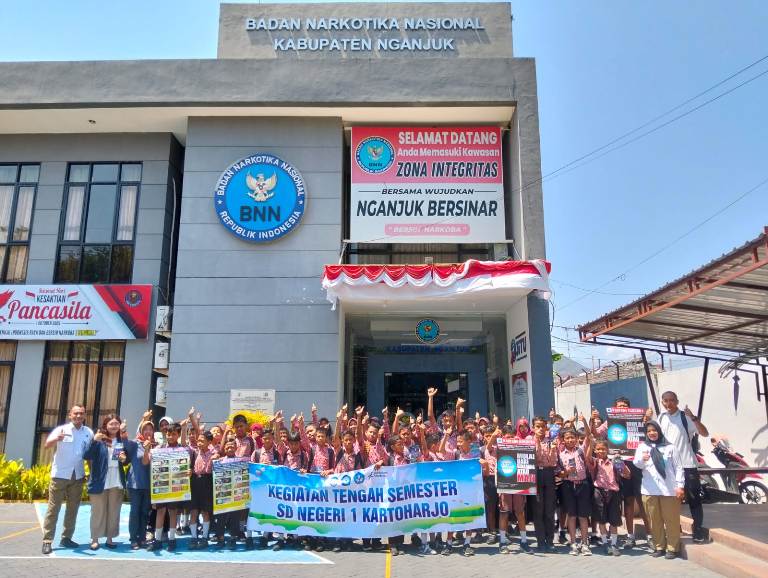 Kegiatan Tengah Semester, SDN 1 Kartoharjo Kunjungan Audiensi ke BNN Nganjuk