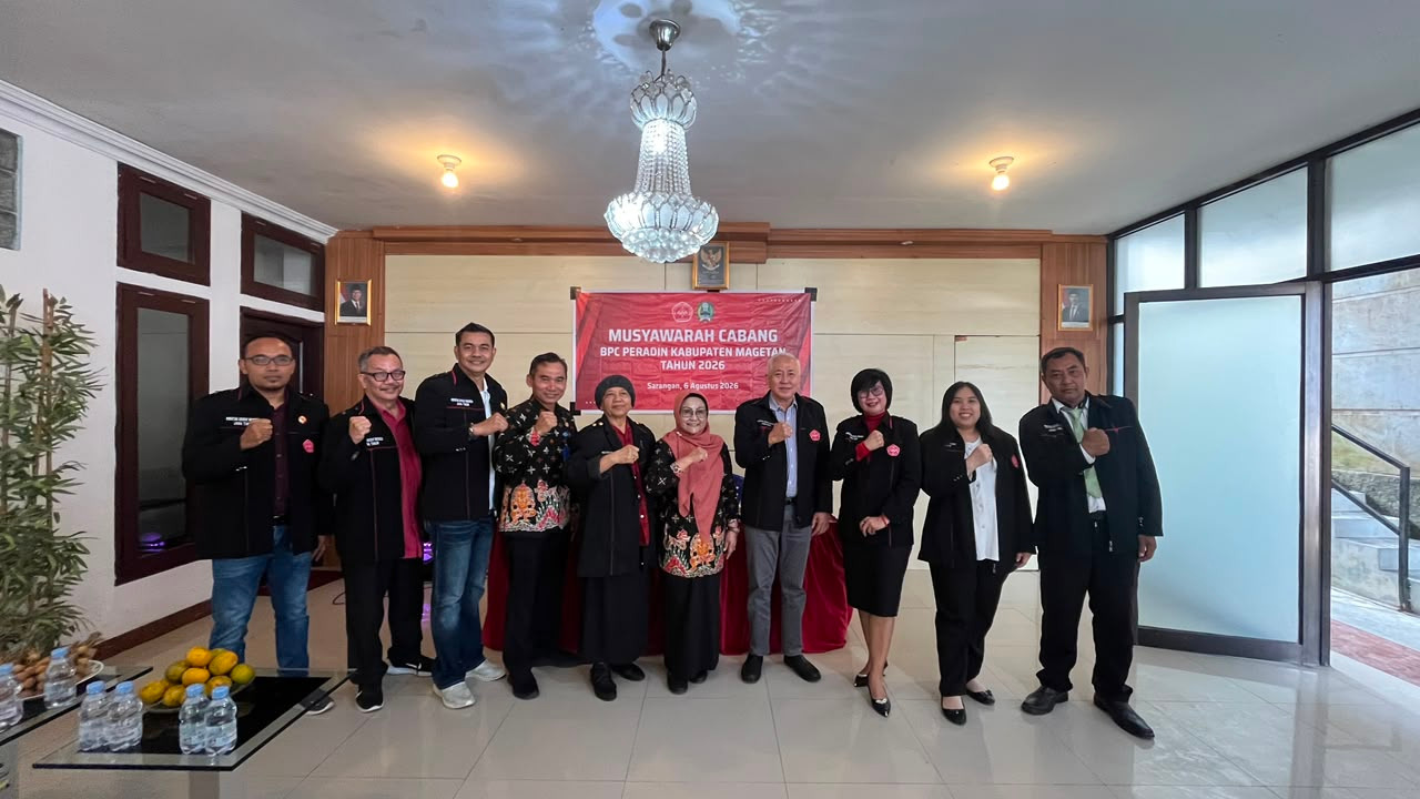 Advokat Noor Biyanto Terpilih Jadi Ketua BPC Peradin Magetan Periode 2026-2028.