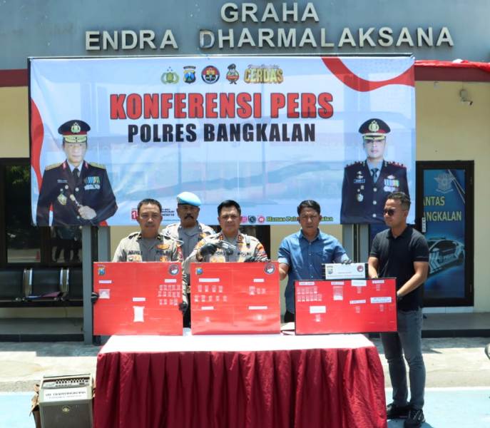 Operasi Tumpas Semeru Polres Bangkalan Ungkap 16 Kasus Narkoba, 18 Tersangka Digaruk