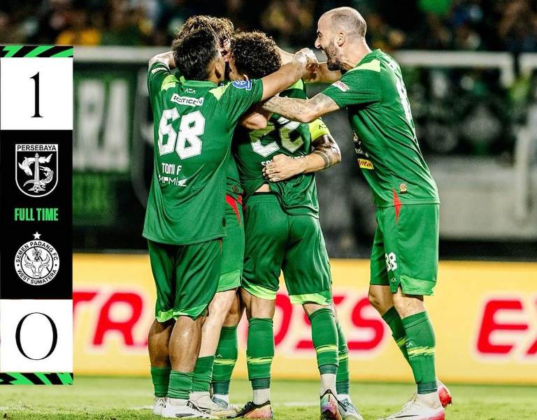 Persebaya Tumbangkan Semen Padang, Gol Bruno Moreira Jadi Penentu