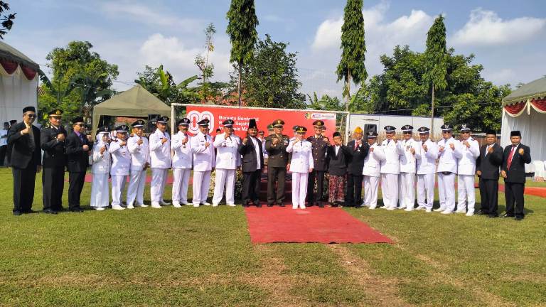 PKDI Ngantru Sukseskan Upacara HUT Ke-80 RI, Camat Sumarji Berikan Apresiasi 