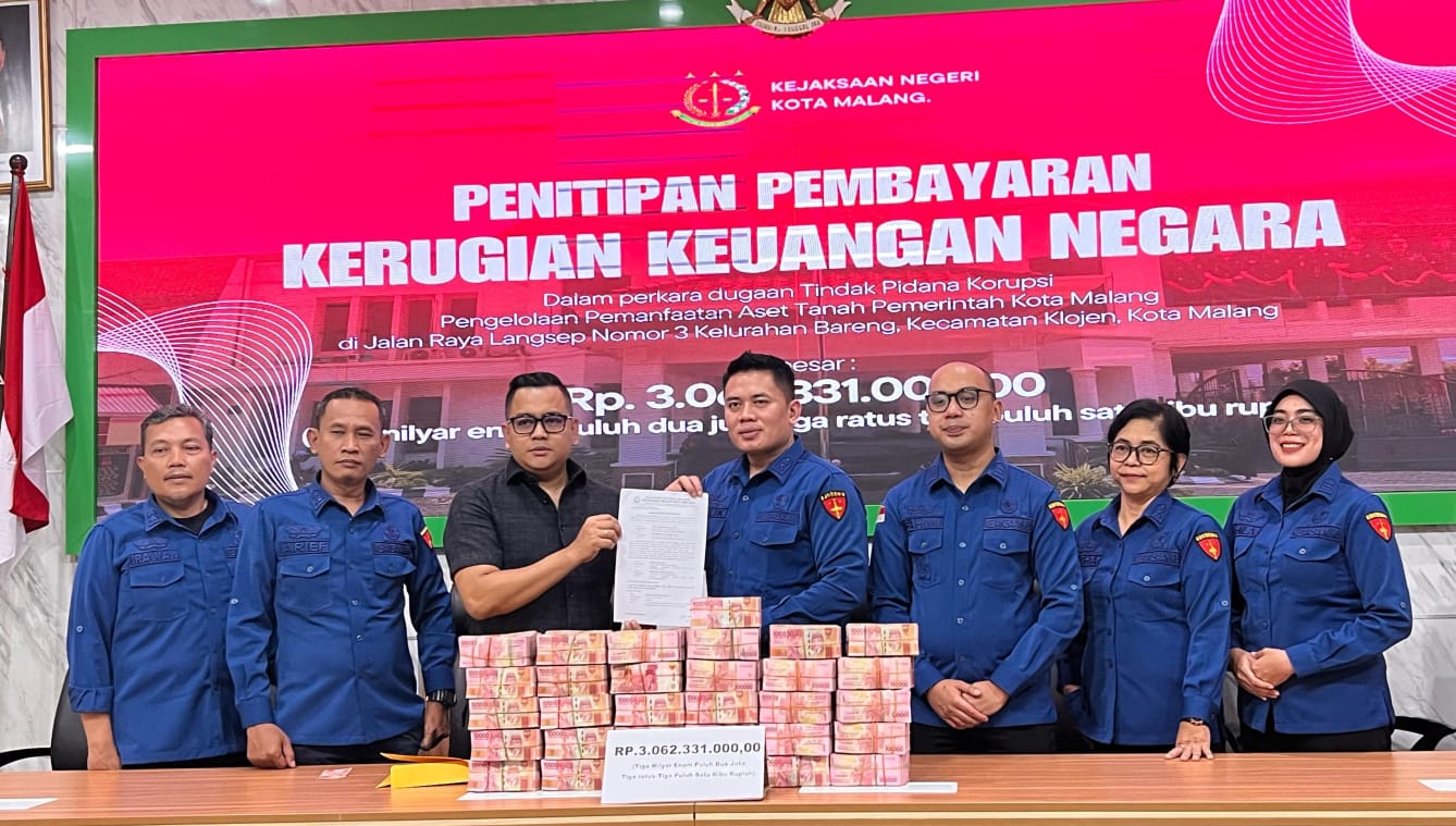 Kejari Kota Malang Dapat Titipan Barang Bukti Tipikor Rp 3 Miliar 