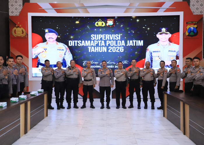 Polisi Humanis Jadi Penekanan Utama Supervisi Ditsamapta Polda Jatim di Polres Kediri Kota 
