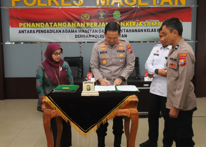 Perkuat Sinergi Lintas Lembaga, Kapolres Magetan Teken Kerjasama dengan Pengadilan Agama dan Rutan