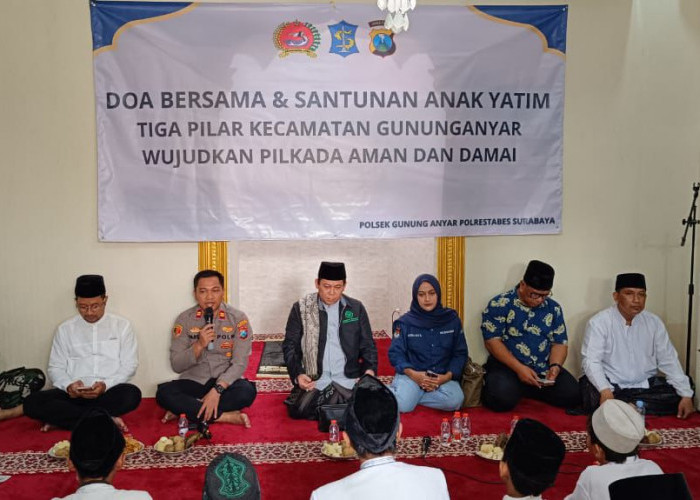 Polsek Gununganyar Gelar Doa Bersama dan Santuni Anak Yatim, Jalin Silaturahmi Demi Pemilu Damai