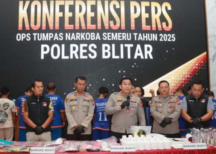 Polres Blitar Tangkap 13 Tersangka Operasi Tumpas Narkoba