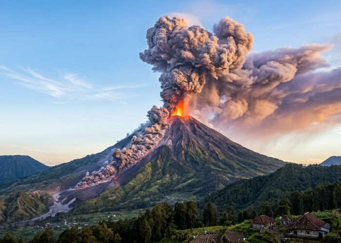 Semeru Erupsi, Kolom Abu Membubung 1.000 Meter ke Arah Timur