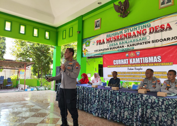 Cegah Radikalisme dan Bullying, Polresta Sidoarjo Gelar Curhat Kamtibmas di Desa Banjarsari