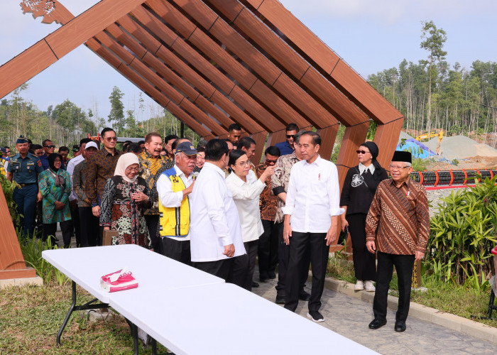 Menteri AHY Berkeliling IKN Bersama Presiden, Wapres RI, Menteri KIM Meninjau Embung hingga Sumbu Kebangsaan