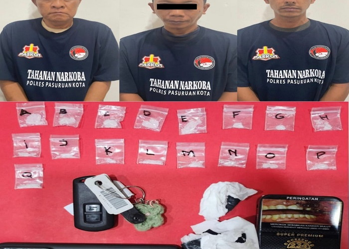 Jaringan Narkoba Pasuruan Terbongkar, Polisi Amankan 3 Tersangka dan 43 Gram Sabu