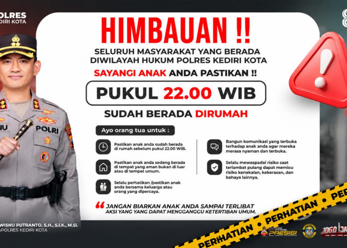 Polres Kediri Kota Ingatkan Orang Tua Pastikan Anak Berada di Rumah Sebelum Pukul 22.00 WIB