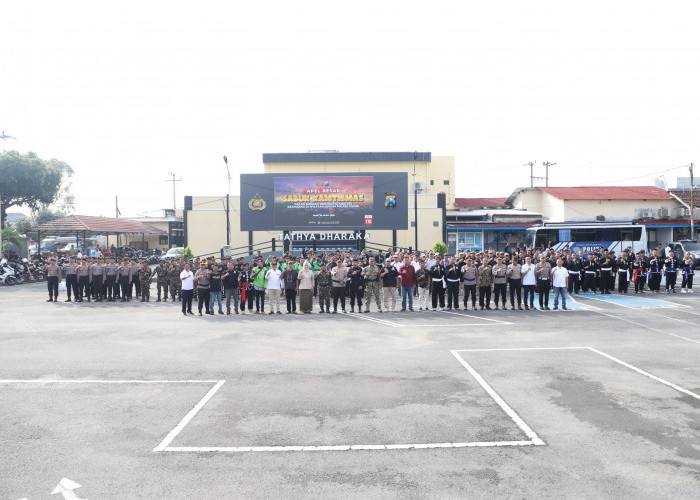 Perkuat Deteksi Dini, Apel Sabuk Kamtibmas Satukan Elemen Masyarakat Kediri