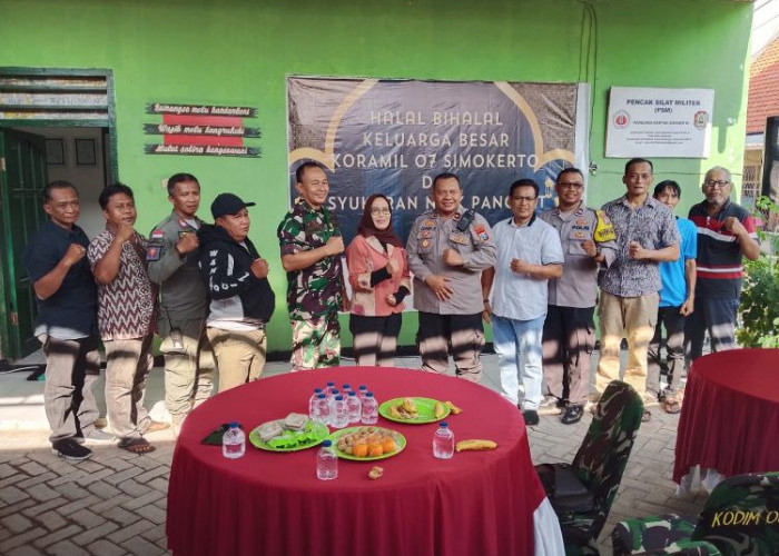 Polsek Simokerto Hadiri Halalbihalal dan Tasyakuran Kenaikan Pangkat Danramil 07 