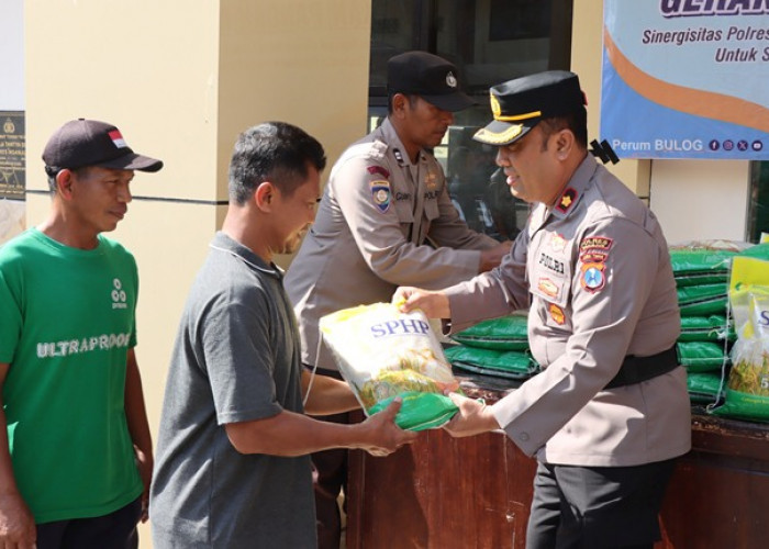 Polres Nganjuk Lanjutkan Gerakan Pangan Murah, 100 Paket Beras Terserap Masyarakat