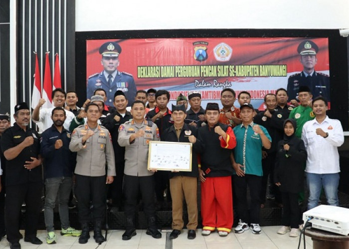 Perguruan Silat di Banyuwangi Deklarasi Damai, Polresta Banyuwangi Komitmen Jaga Kamtibmas